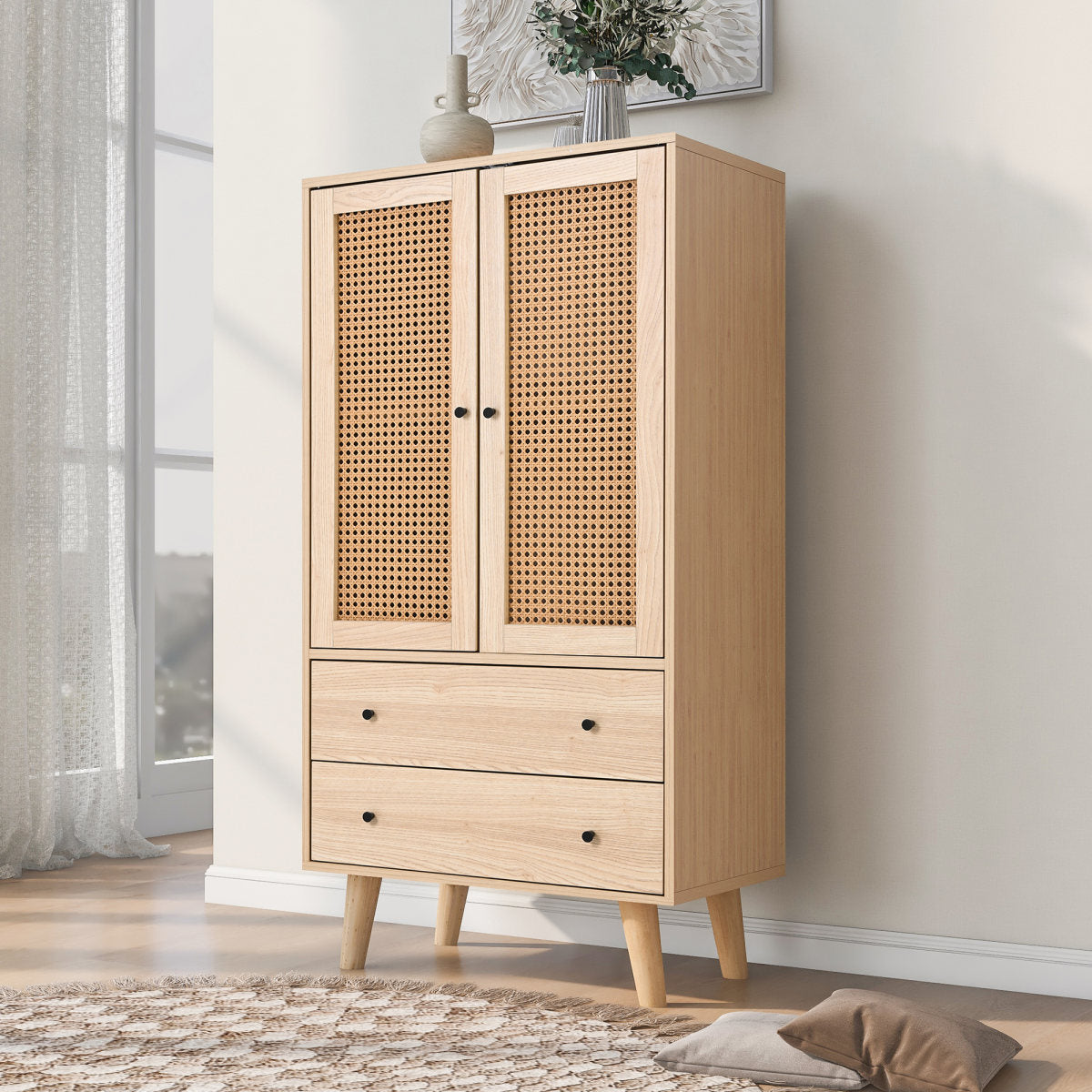 Dining Room Living Room Sideboard Chest Of Drawers Standing Cabinet Storage Sideboard TV Table With Doors And Drawers Sideboard With Large Storage Space Width 60 Cm