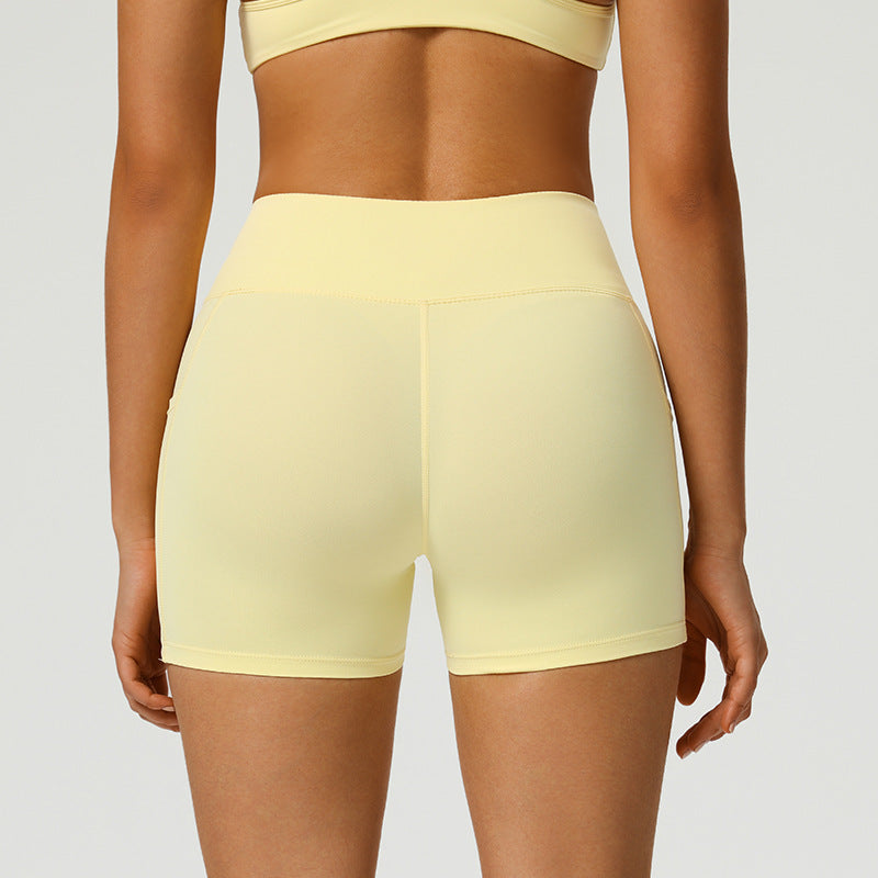 Peach-butt Yoga Shorts High-waisted Butt-lifting For Fitness