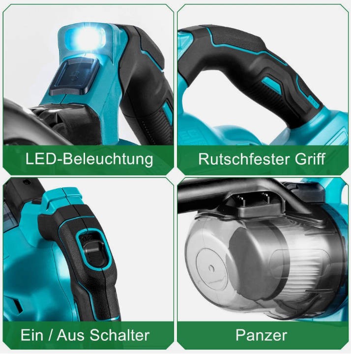 Support Pan European-For 18V Car Battery Vacuum Cleaner Hand Vacuum 6x Accessories Without Battery&Charger