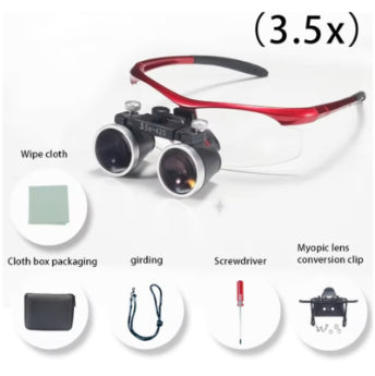 Beauty Dental Magnifying Glass Glasses Magnifying Glass Experimental Operation 35 Times Surgical Examination Magnifying Frame Medical