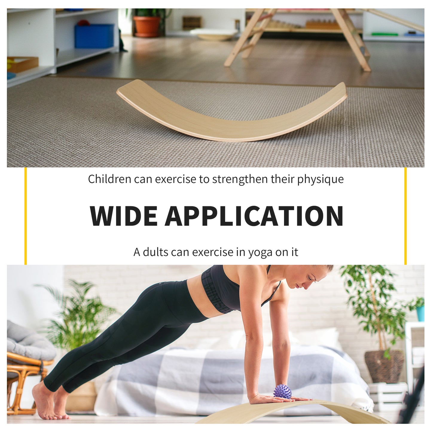 Wood Wobble Board With Ropes, Balance Board For Full Body Workout, Multipurpose For Adults