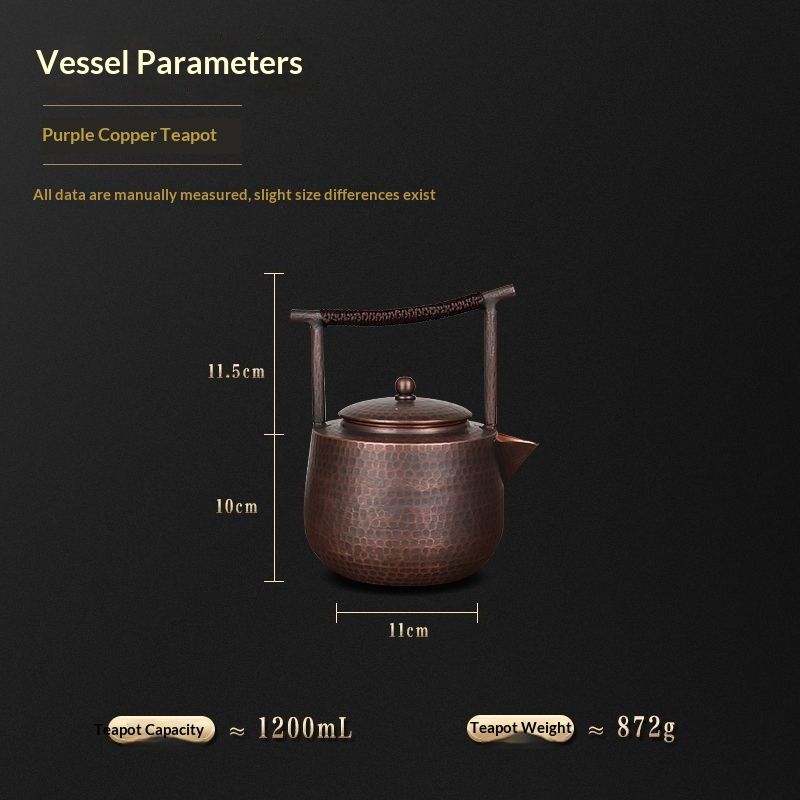 Red Copper Water Kettle Large Capacity Teapot For Boiling Water And Brewing Tea