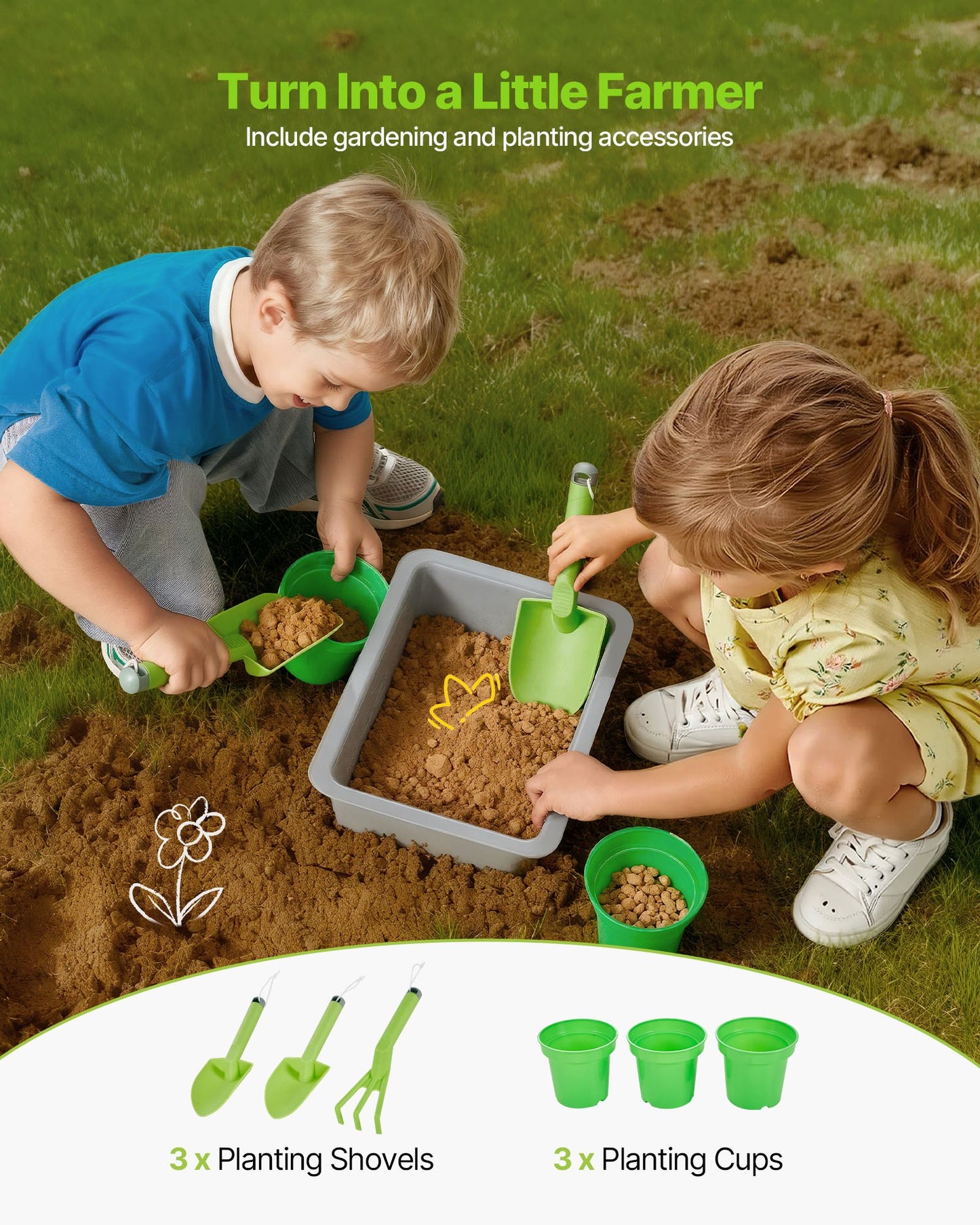 Mud Kitchen, Outdoor Mud Kitchen For Kids, Wood Outdoor Play Kitchens With Spoons, Sink, Sunshade Canopy, Swivel Wheels, Cookware Pots And Accessories, Wooden Play Kitchens For Home, Lawn