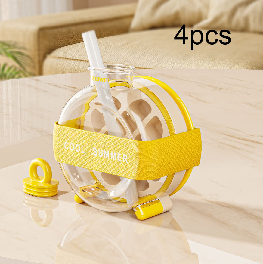 Summer Ice Cube Tray 2 In1 Ice Tray And Water Bottle For Ice Maker Silicone Ice Cube Portable Kettle Reusable Icecup Kitchen Gadgets