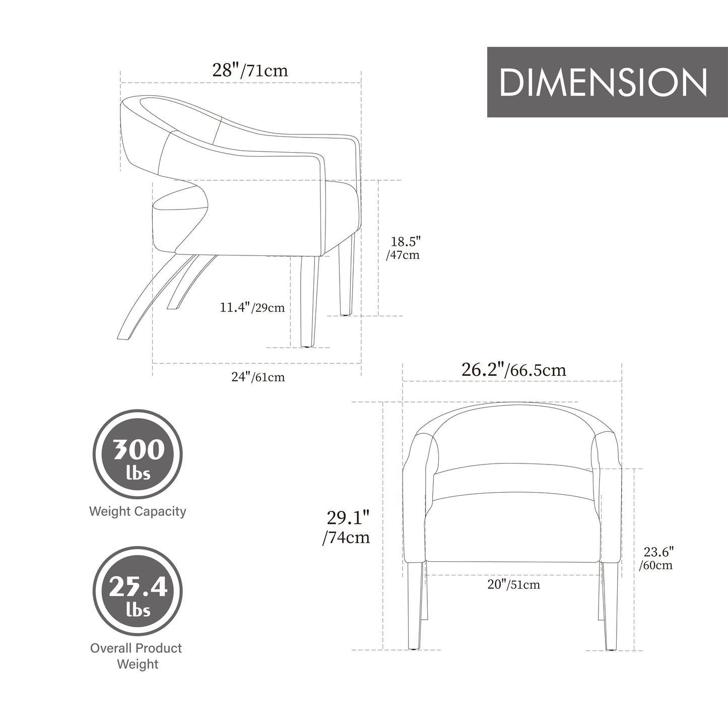 Modern PU Open Back Dining Chair Set Of 4, Barrel Accent Armchair With Weathered Rubberwood Legs, Hollow-Out Club Kitchen Chair For Living Room Bedroom Restaurant Cafes Dining Room Reception, Gray