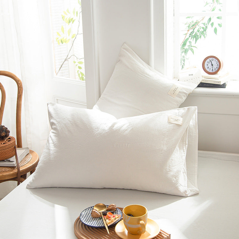 A-Grade Korean-style Washed Cotton Pillowcase Pair