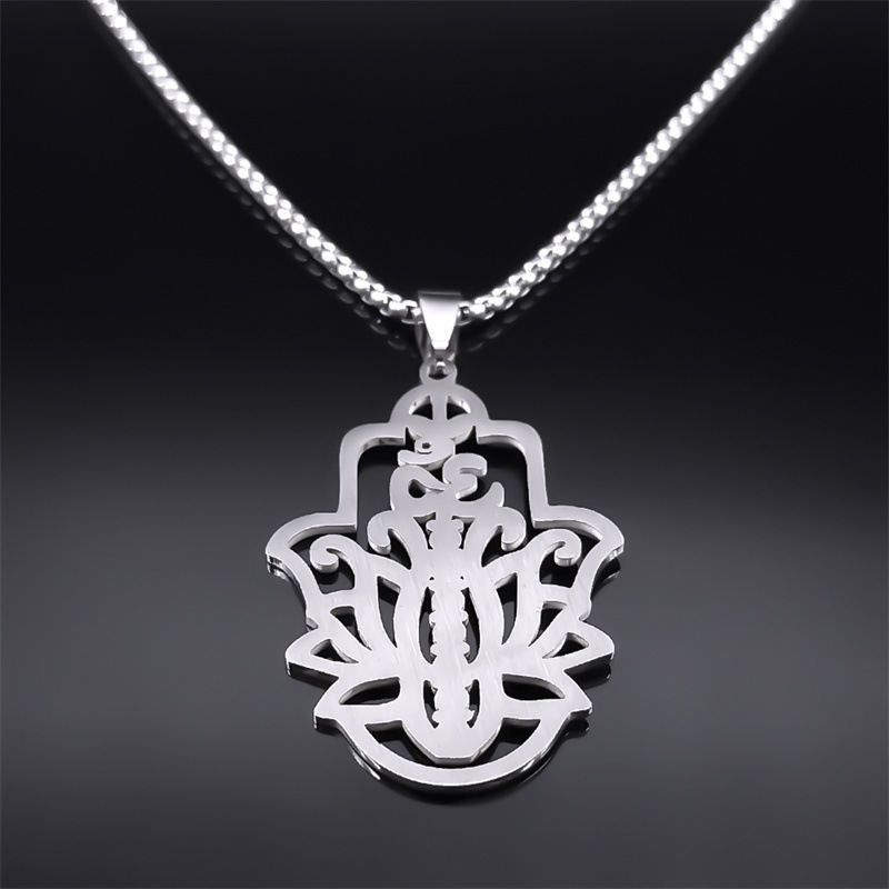Lotus Yoga Healing Chain Pendant Necklace For Women