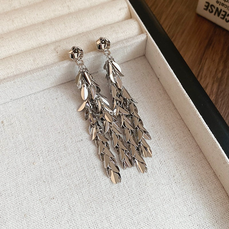 Elegant Vintage Flower Drop Earrings Women Silver Needle Floral Dangle Earrings Jewelry Gift
