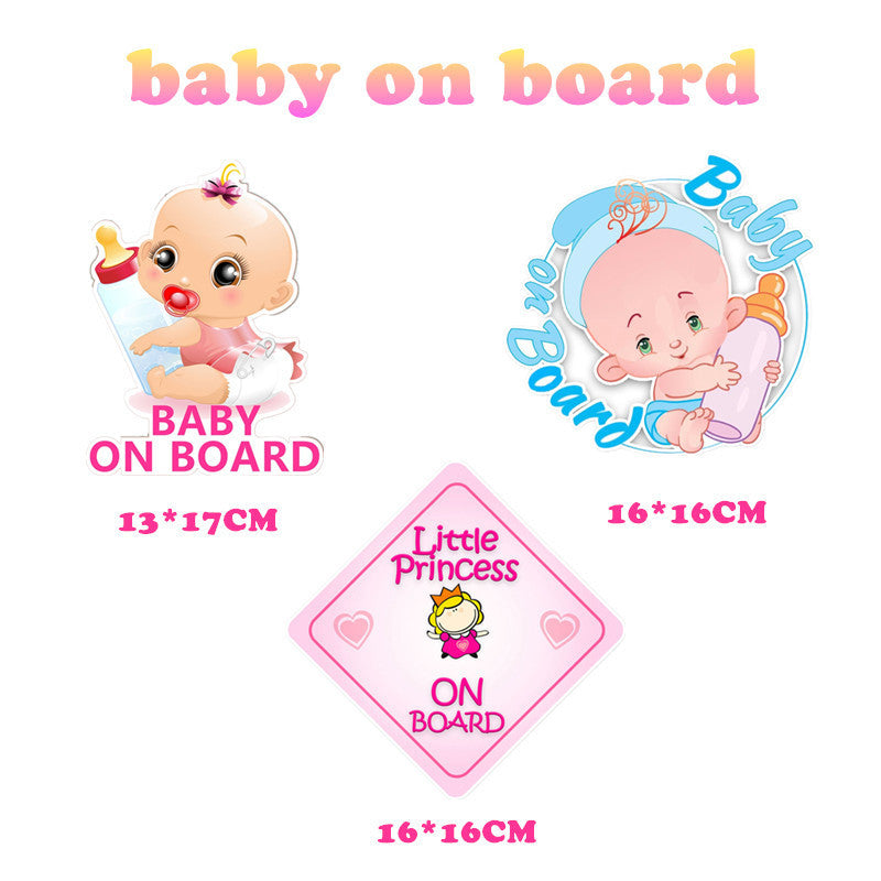 Cross-border Exclusive Sale Baby On Board Bumper Stickers Baby Baby Princess Feeding Bottle Car Reflective Stickers B033
