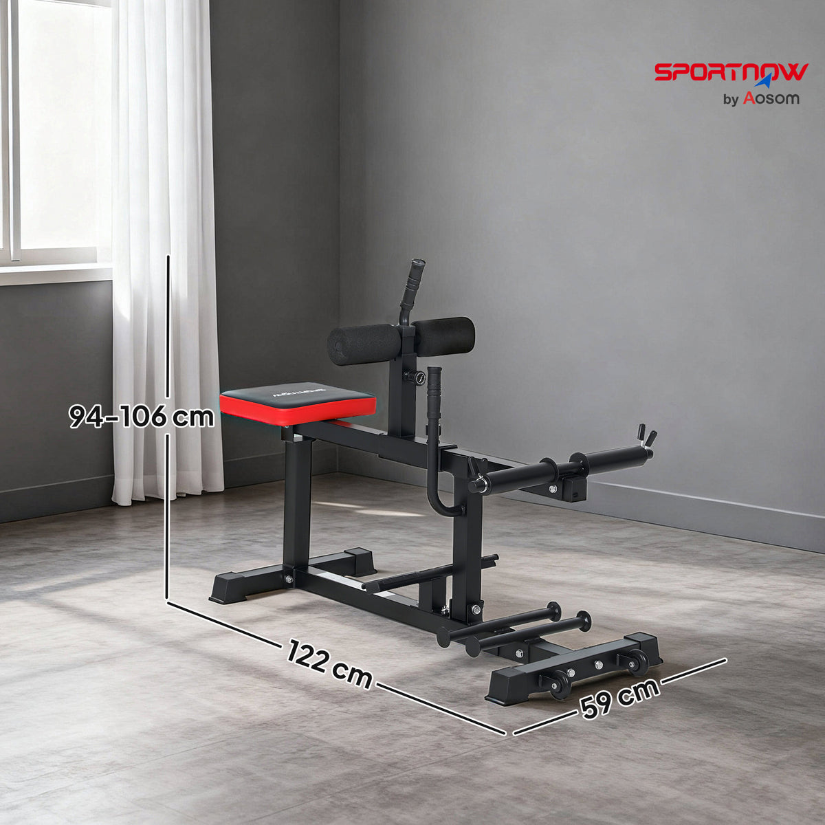 Beintrainings-Bank, Wadenhebemaschine, Mit Rädern, Sportequipment Für Fitness-Übungen Zuhause, Stahl, Schwarz