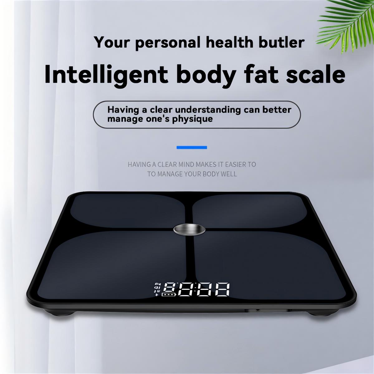 Smart 4-Electrode Body Composition Analyzer - Digital Bluetooth Bathroom Scale With App For 19 Body Metrics, Black