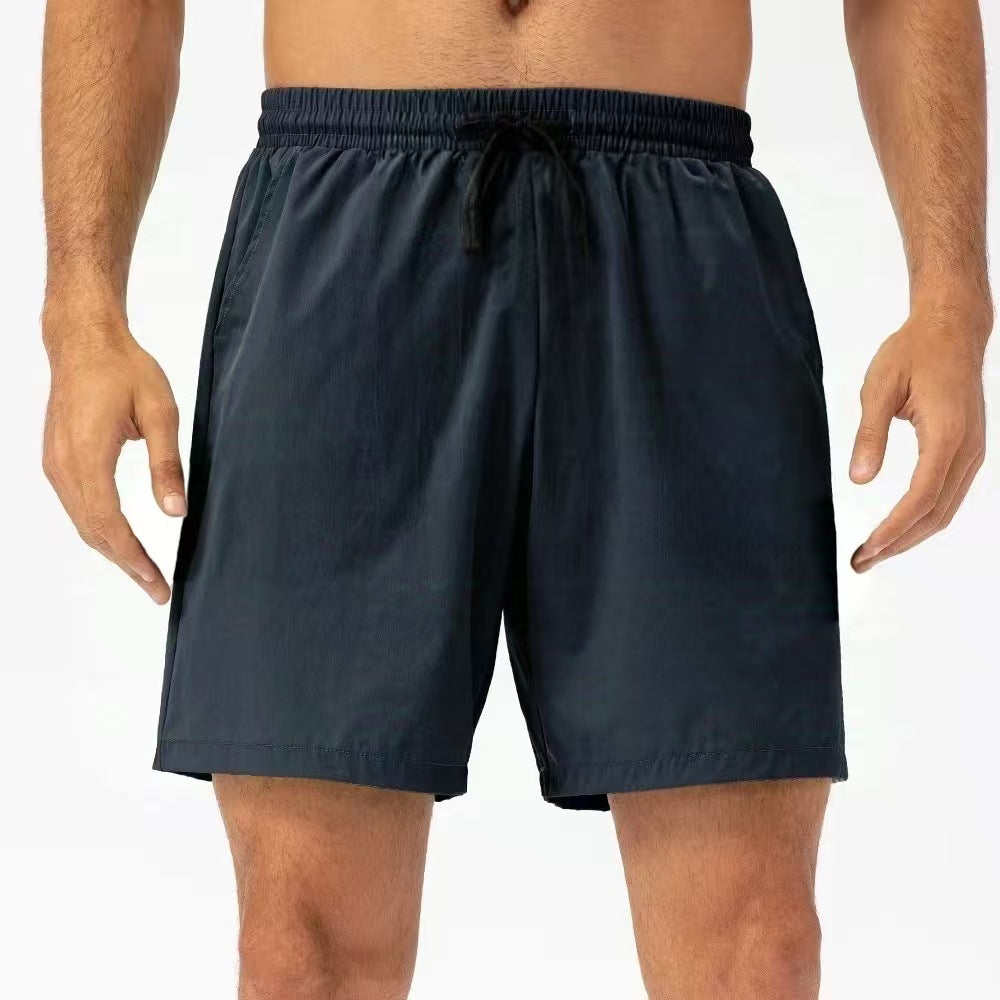 Digital-print Fitness Solid-color Fashionable Drawstring Beach Shorts
