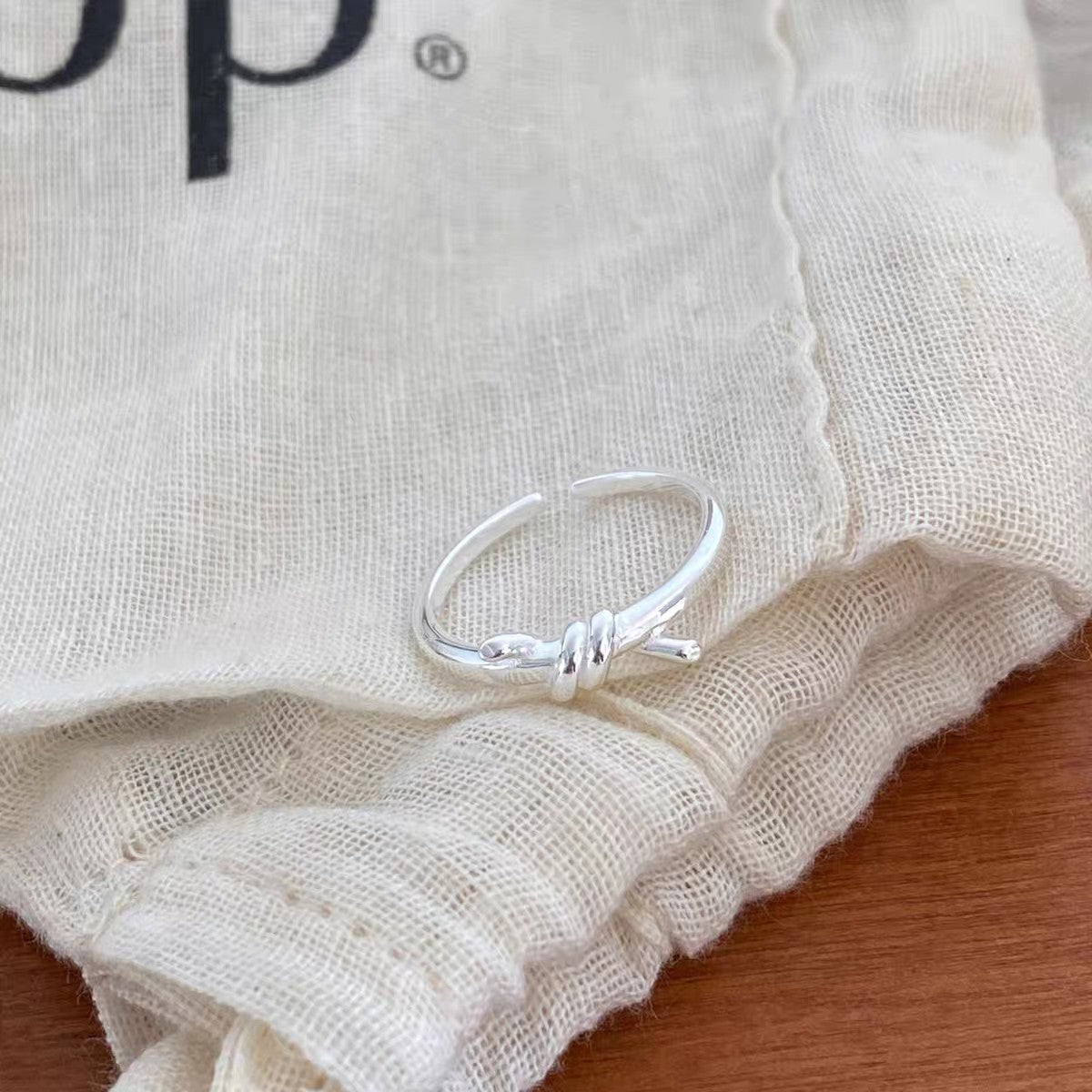 1pc 999 Sterling Silver Knot Open Ring, Minimalist & Understated Style, Perfect For Daily, Dating & Gifting, Ideal Valentine's Gift