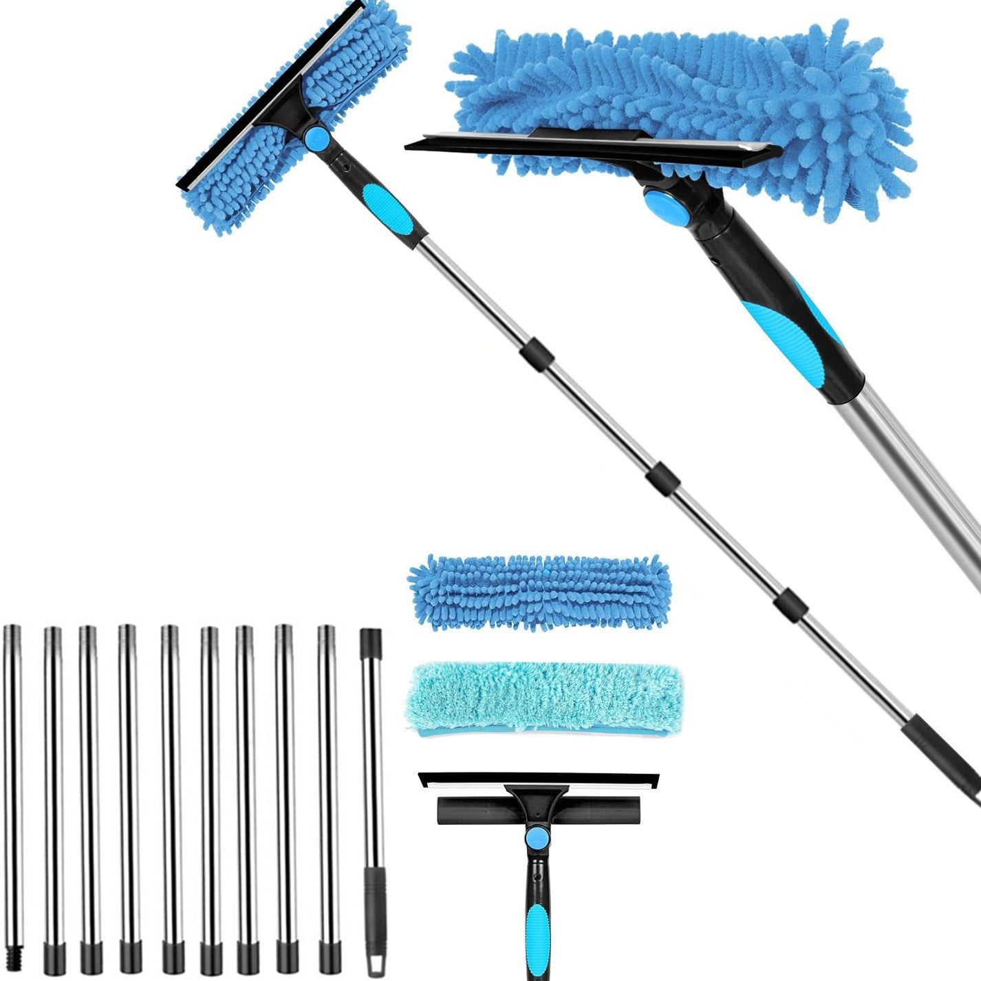 Two-in-one Window Double-sided Scraper Glass Squeegee Housekeeping Cleaning Equipment