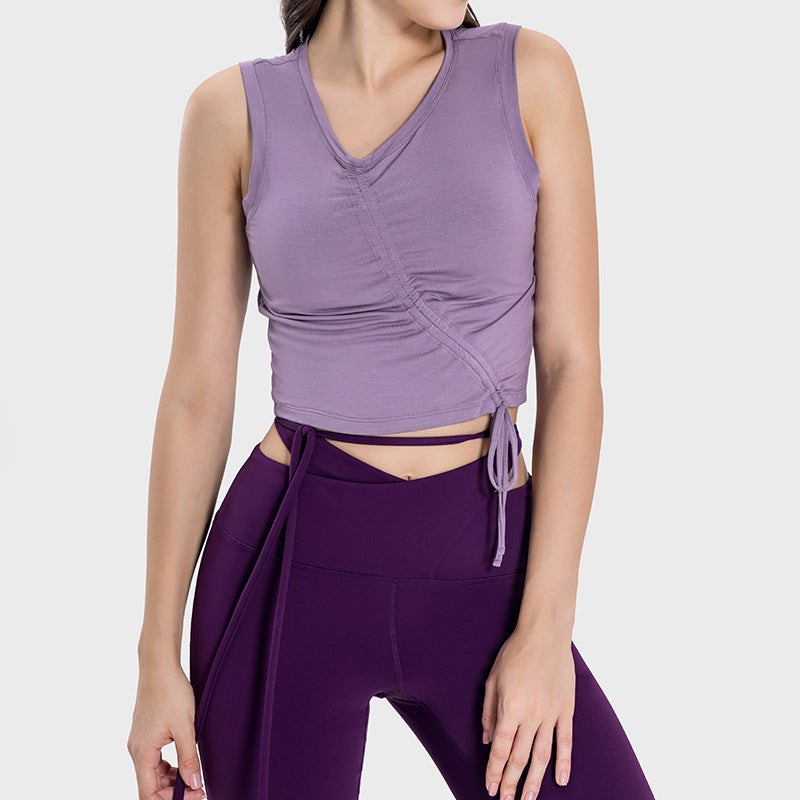Cropped Sleeveless Yoga Vest For Women, Skin-friendly, Naked-feel, Running, Casual, Fitness Sports Top