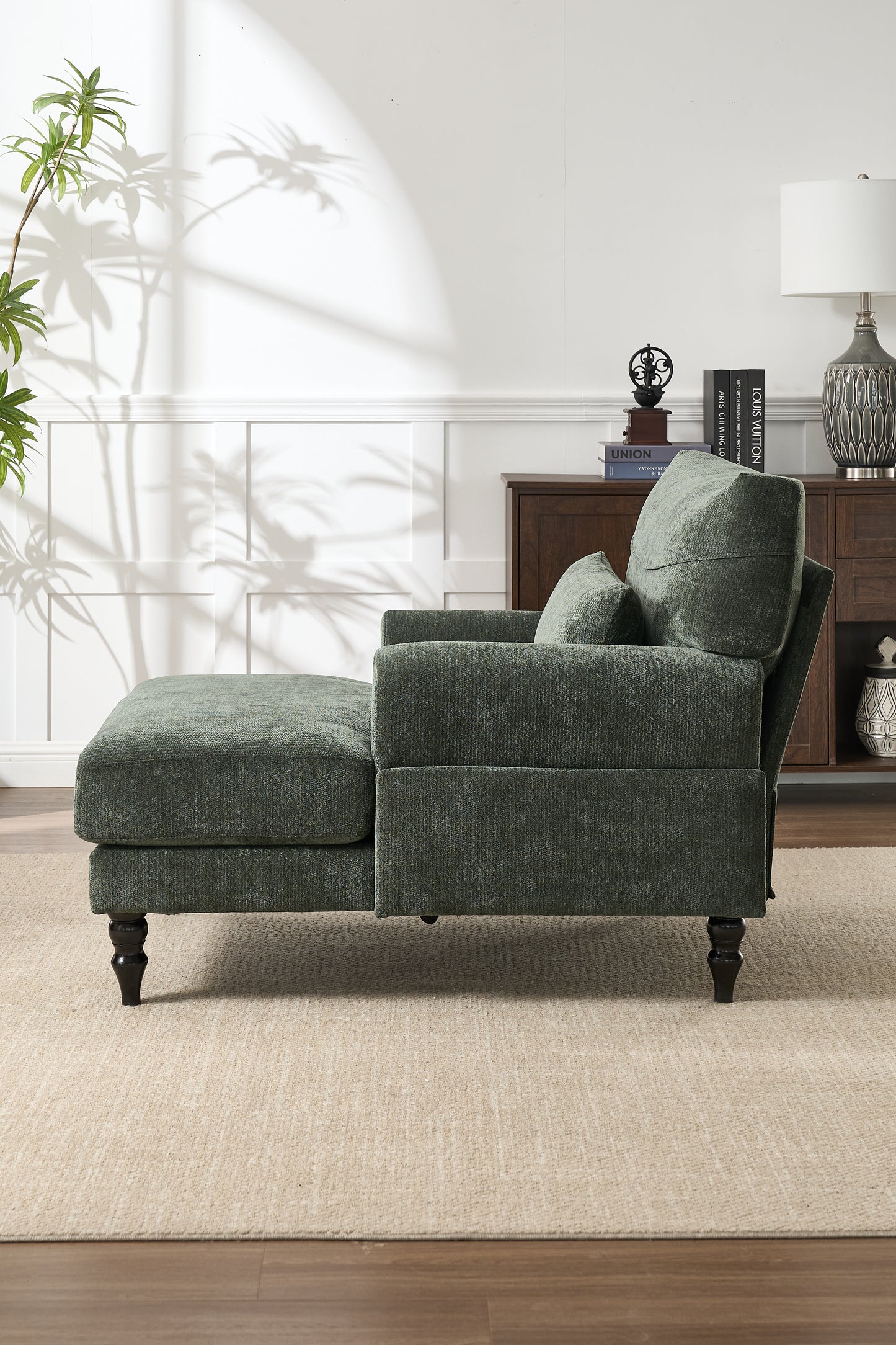 Modern Chaise Lounge , Upholstered Indoor Leisure Sofa Recliner, Chair Sleeper For Bedroom, Living Room, Study Room, Office, GREEN