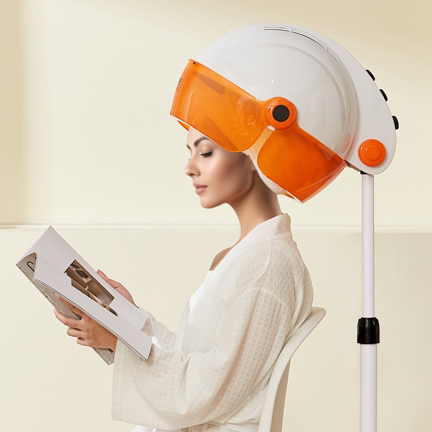 Professional Hooded Dryer, 1875W High-Power Bonnet Hair Dryer, Sit Under Hair Dryer With Timer, 3 Temp Settings & Wind Speed, Floor Standing Rolling Base With Wheels For Beauty Salon Home Spa