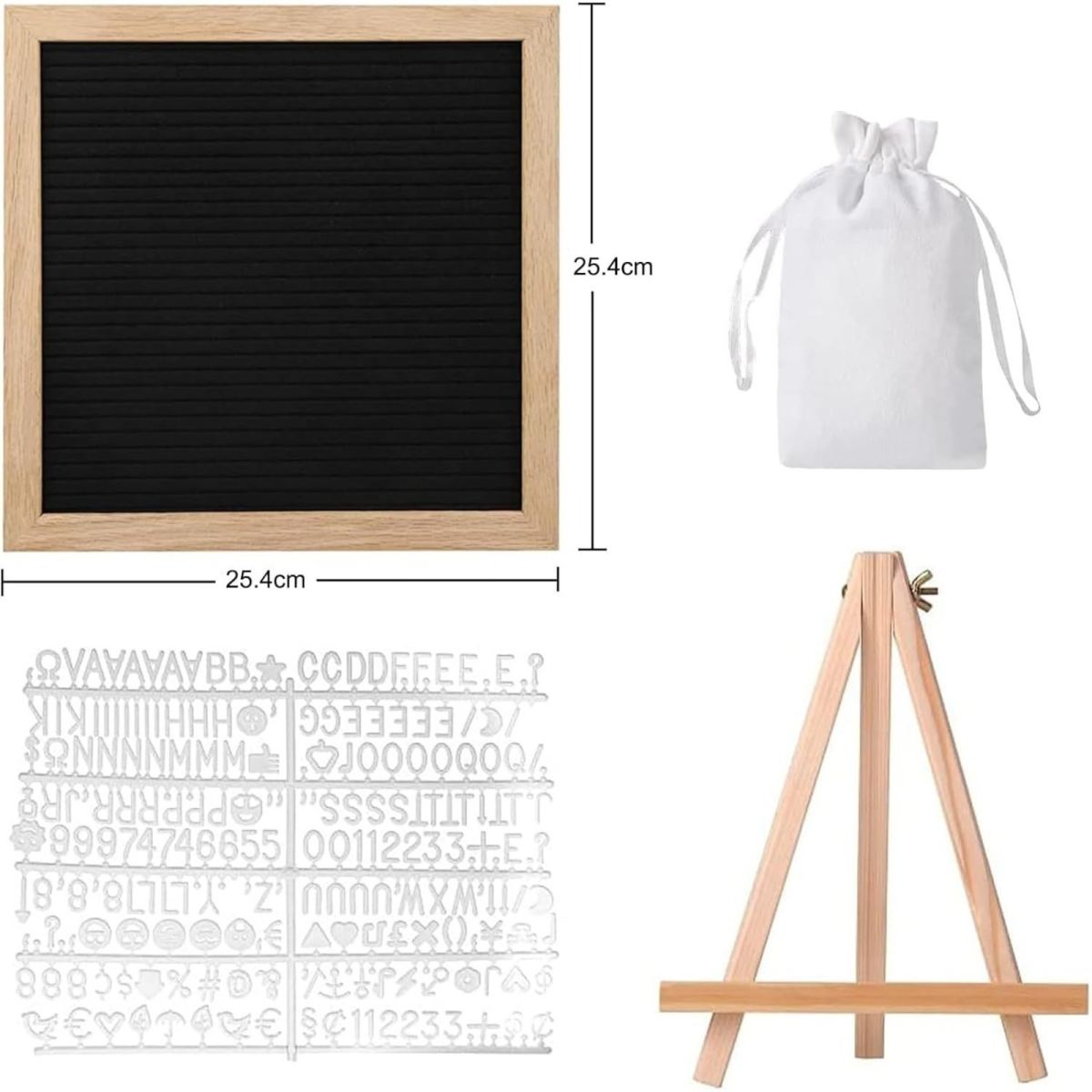 Felt Letter Board, 10 X 10 Inches, Interchangeable Letter Board With 340 Letters, Wooden Frame, Message Sign For Announcements, Milestones, Office Decor, Password Sign, Farmhouse Gifts