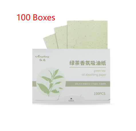 Green Tea Velvet Portable Fragrance Oil-Control Facial Tissues For Touch-Ups