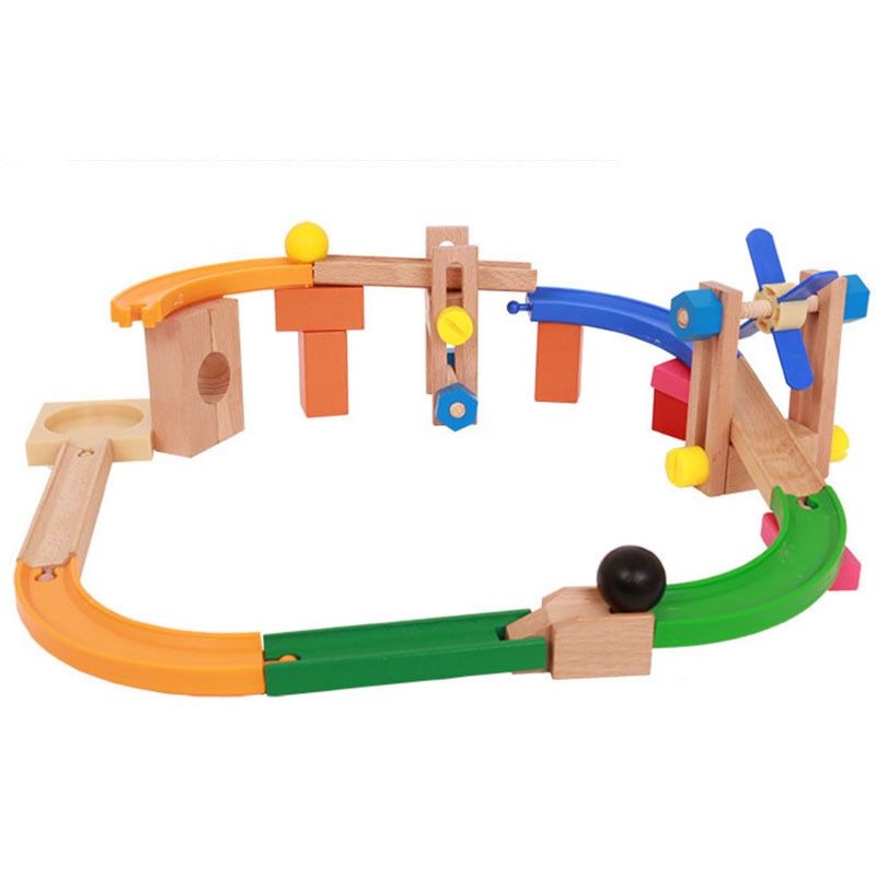 Wooden Toys Multifunctional Creative Track Building Blocks