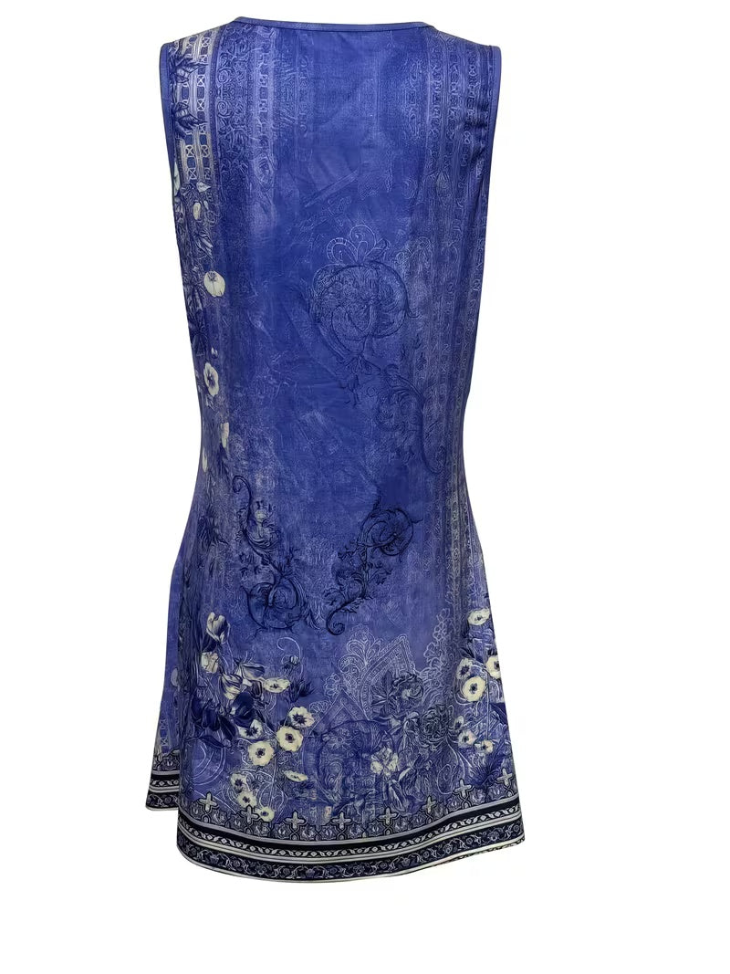 Plus Size Women'S Dress, Women'S Dress, Women'S Clothing, Casual Fashion Temperament Elegant Comfortable Versatile Vacation Commute Retro Classic Paisley Ethnic Style Printed Ring Design Shoulder