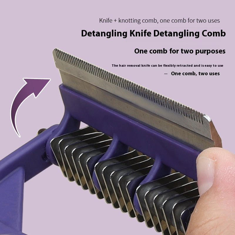 Pet Dog Cat Multi-functional Knot Untying Comb Beauty Cleaning Float Hair Cleaning Hair Knife
