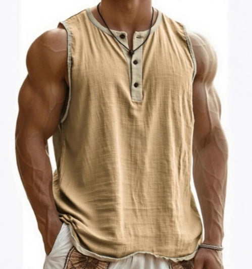 Men's Pure Cotton Sleeveless Fitness Casual Trendy Tank Top