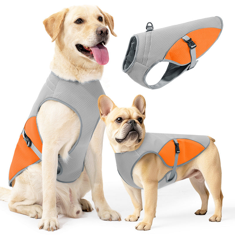 Dog Cooling Jacket For Large Dogs, Pet Cooling Vest With Mesh And D Ring, Dog Reflective Stripe Cooler Jacket For Beach, Hiking, Walking