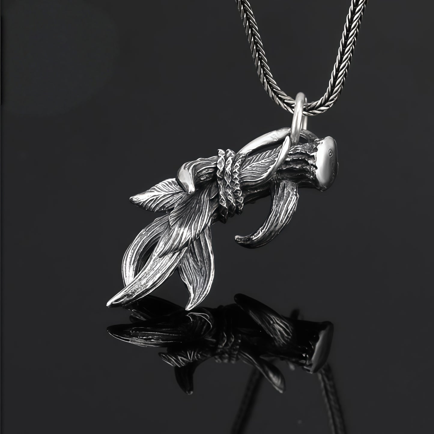 Antique Twisted Rope Wrap Wing Branch Pendant Necklace For Men Women, Copper Plated Silver Vintage Textured Gothic Nature Biker Street Jewelry Gift