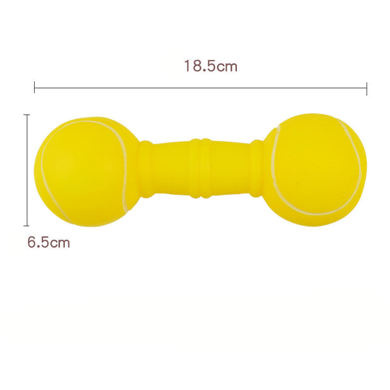Dog Toys Football Dumbbell Shaped Dog Squeeze Squeaky Pet Chew Toy