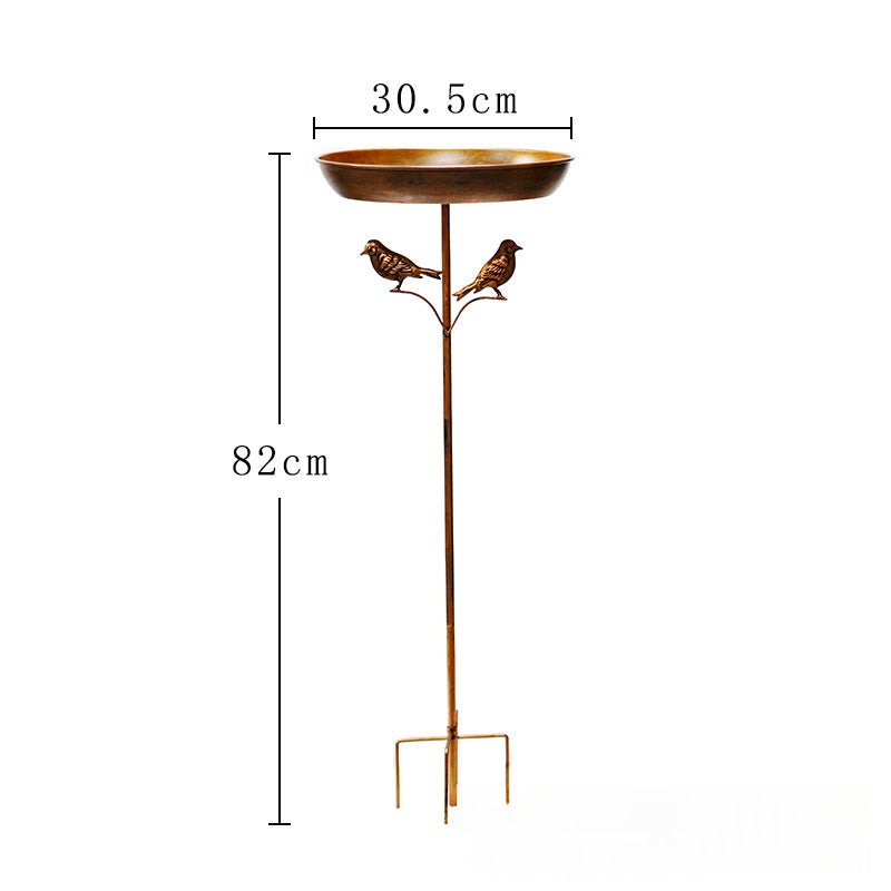 Outdoor Wrought-iron Bird Bath Basin Stand