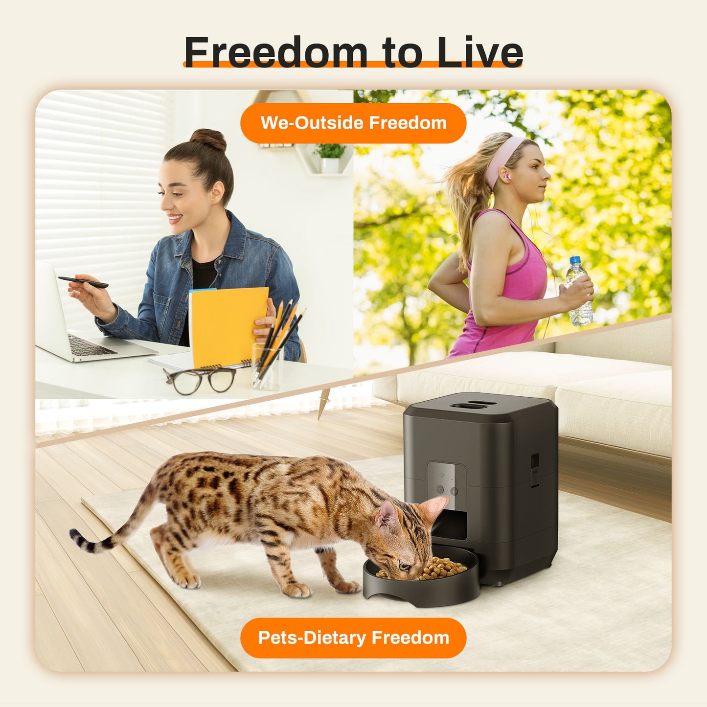 Smart Pet Feeder Automatic Timer Feeding for Cats and Dogs Wifi App