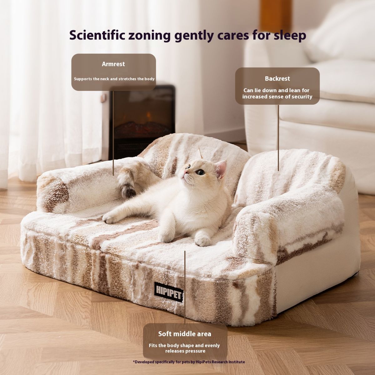 LaTeX Fleece-lined Thickened Sofa Backrest Pet Bed