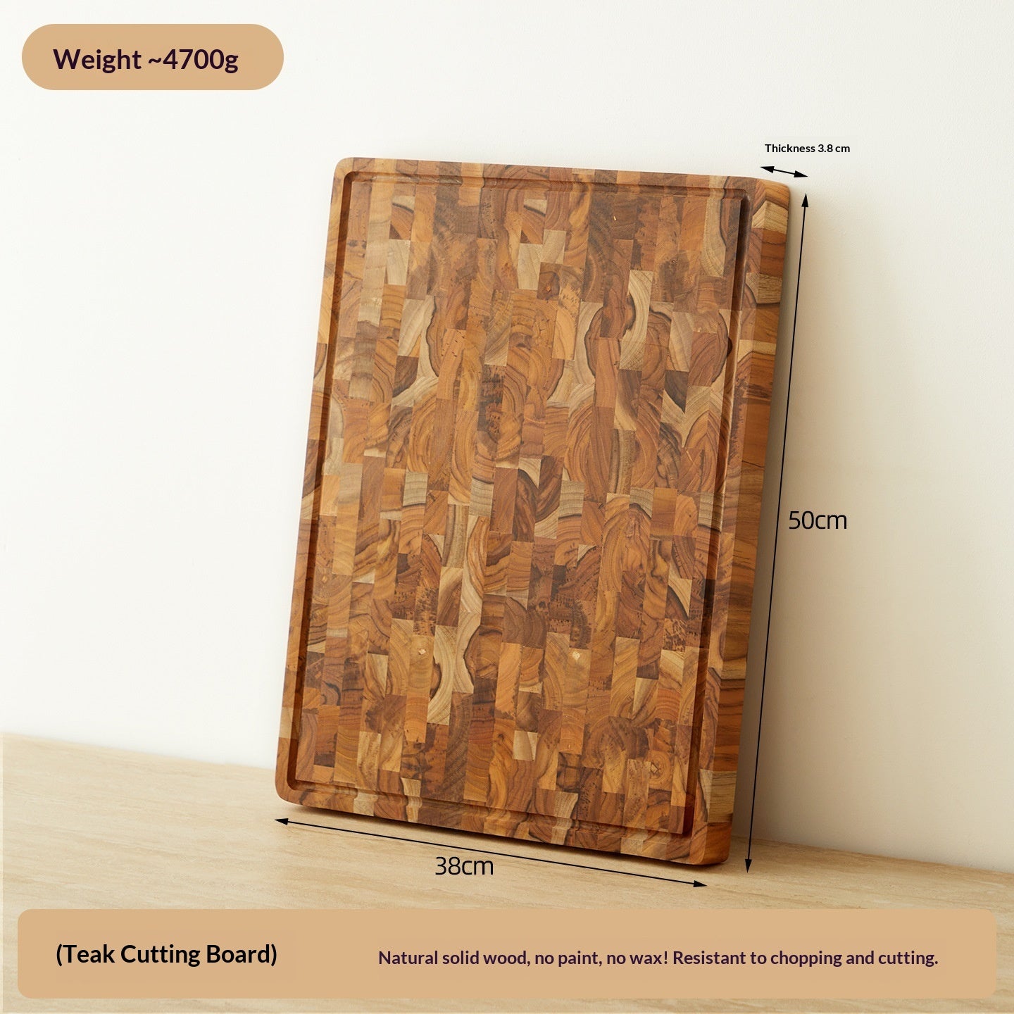 Teak Cutting Board Double-sided For Home Use Solid Wood