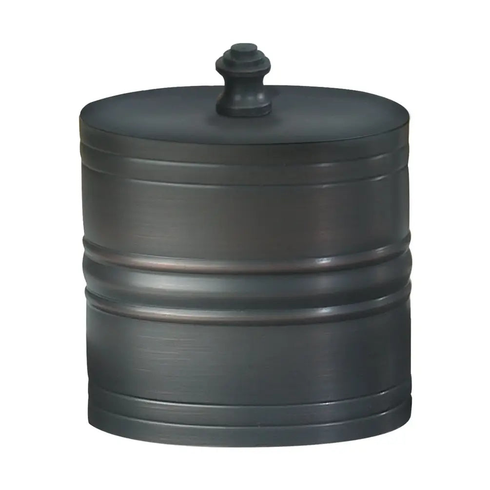 Stainless Steel Vanity Jar Stylish Storage For Cotton Swabs,Sponges & Bath Salts Decorative Canister For Bathroom,Bedroom Oil Rubbed Bronze Finish