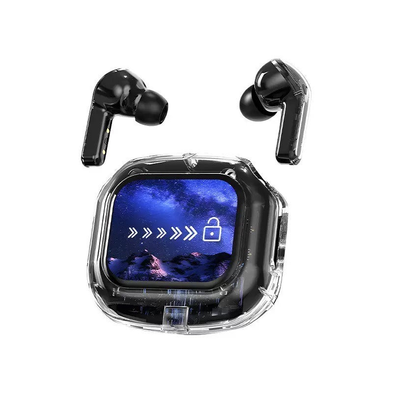 MG6 Transparent LCD Color Screen Wireless Bluetooth Headset Smart Touch Screen Transparent Exquisite Battery Compartment Long Endurance Noise Reduction
