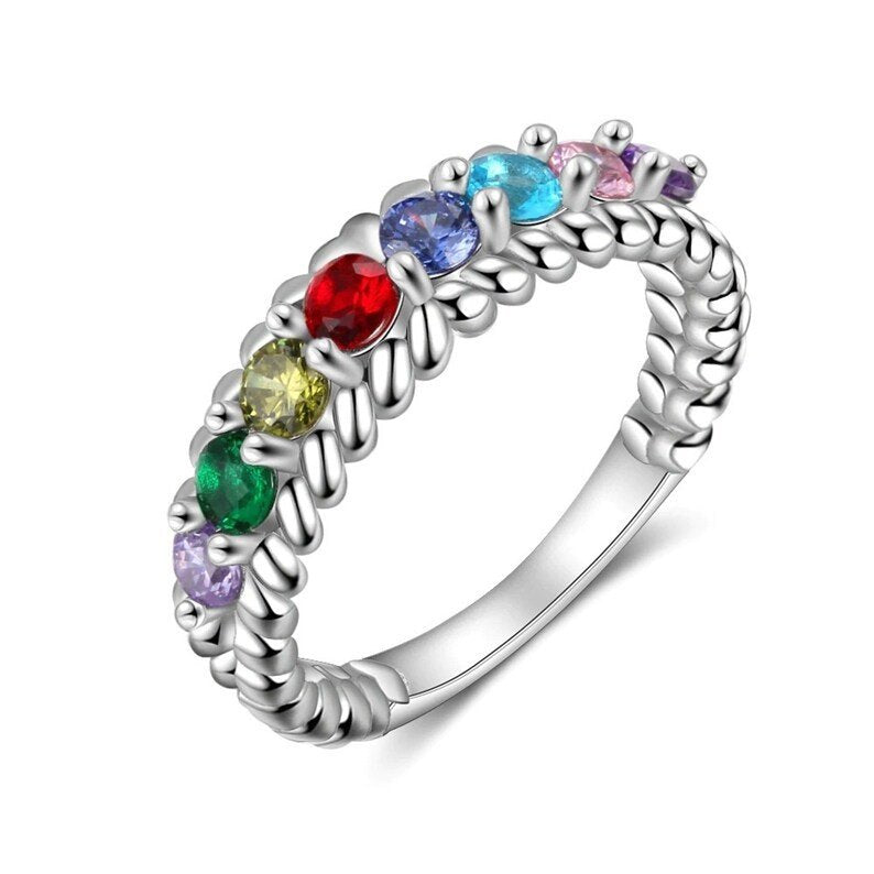 12-color Birthstone Fashion Ring
