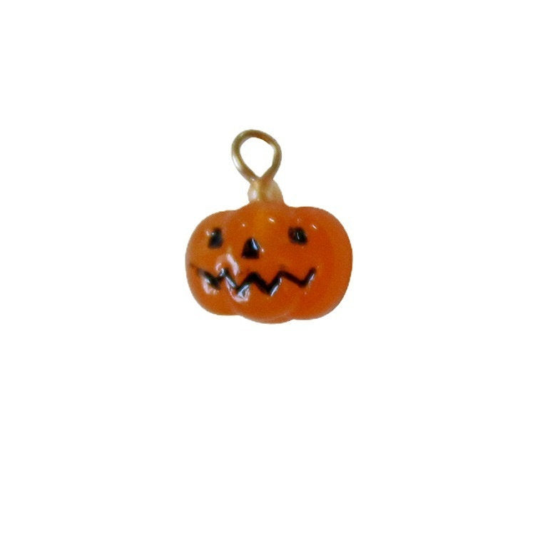 Halloween Mini Frosted Little Ghost Pumpkin Stereo Resin Pendants Accessories
