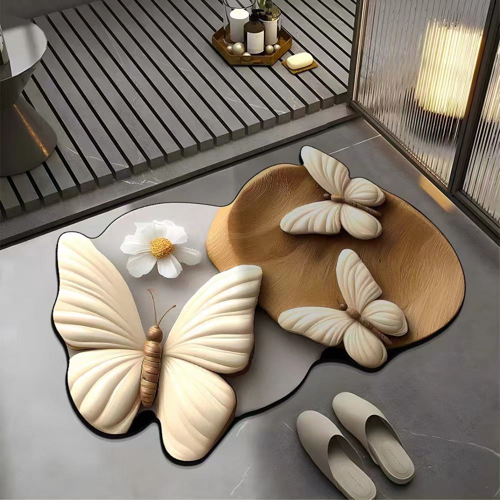Diatom Ooze Floor Mat 3d Oil Painting Non-slip Absorbent Dirt-resistant Easy To Care