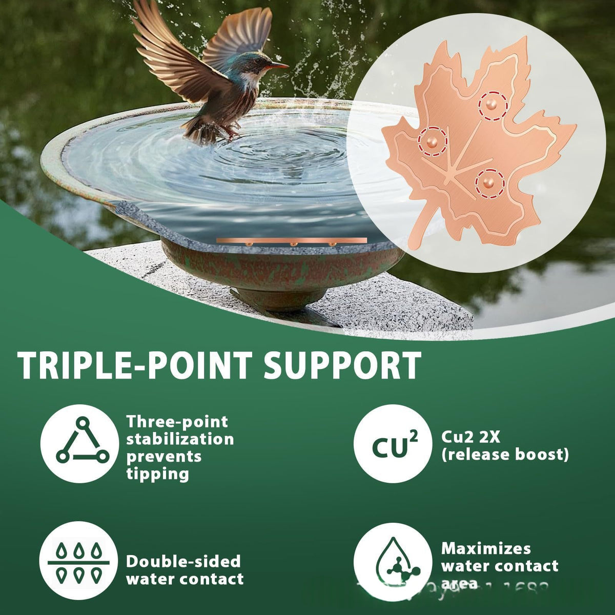 Maple-leaf-shaped Bird Bath Purification Tray
