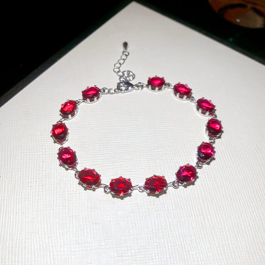 Korean Fashion Ins Diamond-shaped Zircon Bangle Dainty Bracelet Chic Versatile Wrist Accessory