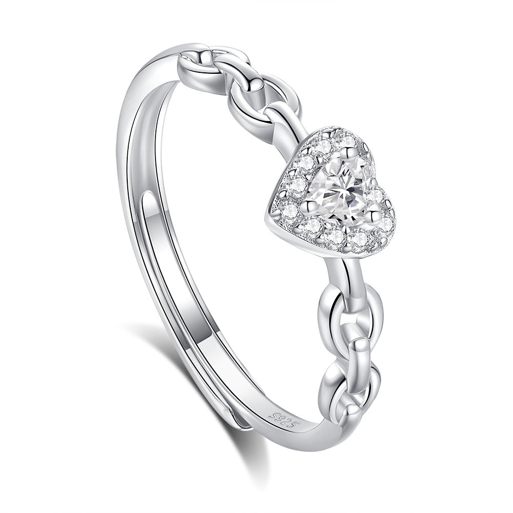 Couple Couple Rings Korean Style Niche Love Ring Diamond-embedded Light Luxury