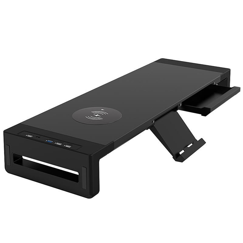 Monitor And Computer Riser With Wireless Charging Laptop Stand