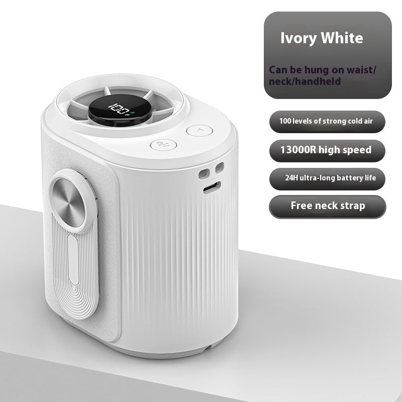 USB Charging Digital Display Portable Outdoor Wind Hanging Neck Fan