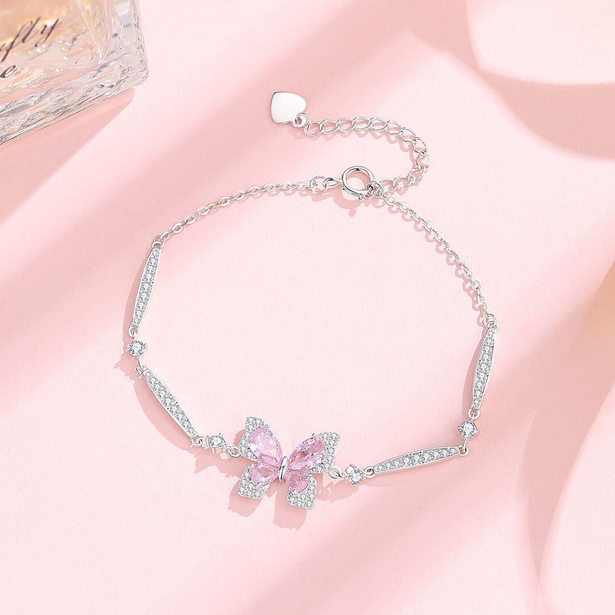 1pcs 999 Sterling Silver Sparkling Butterfly Bracelet, Elegant Dainty Style, Ideal For Birthday & Holiday Gifts