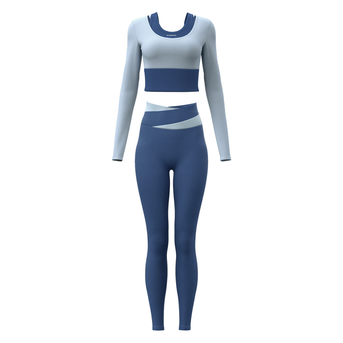 Bra-free Bare-feel Faux Two-piece Yoga Outfit Set