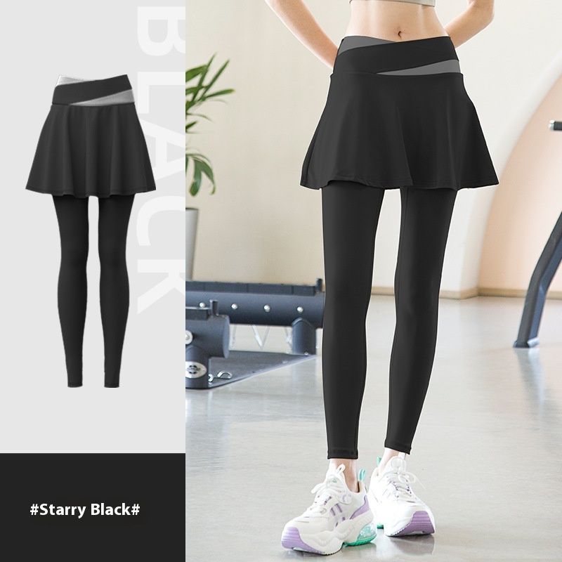 Fake Two Pieces Short Sleeve Quick-drying Bra Pilates Exercise Workout Outfit