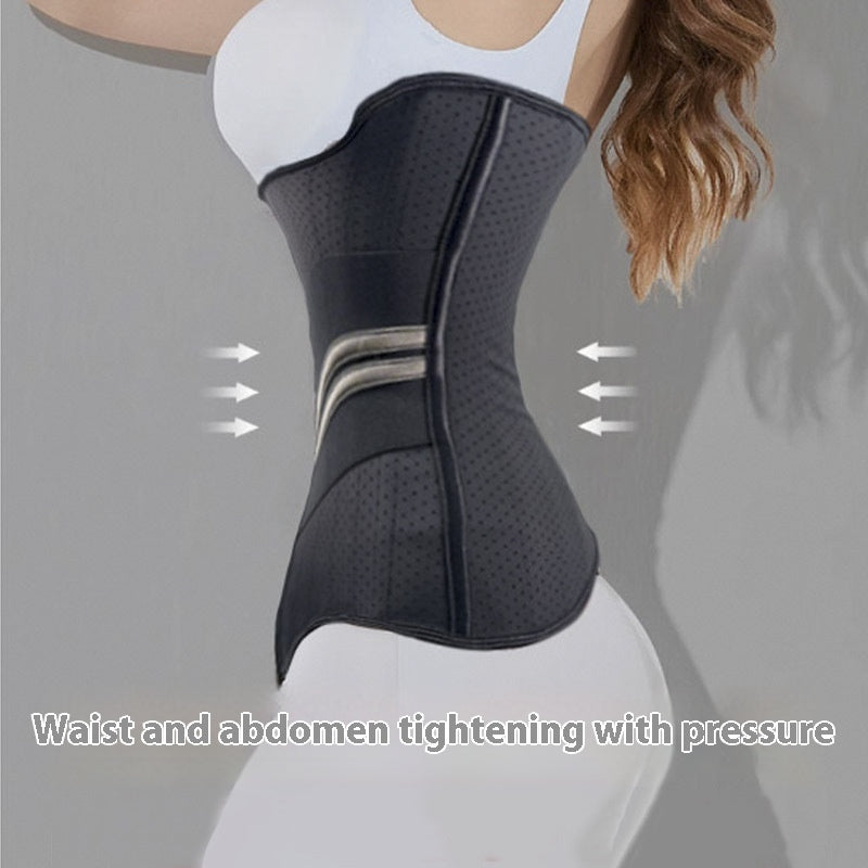 Sports Fitness Waist Shaping Three Breasted Breathable Latex Closing Belt