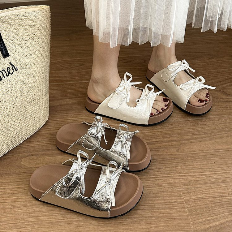 Boken Cool Slippers For Women's Summer Outdoor Wear, New French Style Super Popular And Beautiful Fashion Casual Flat Bottom Straight Drag