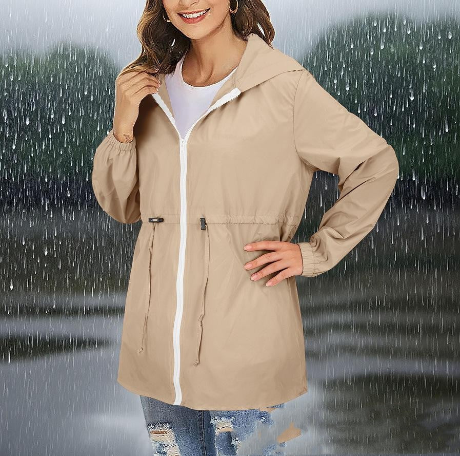 Womens Outdoor Waterproof Jacket Windbreaker